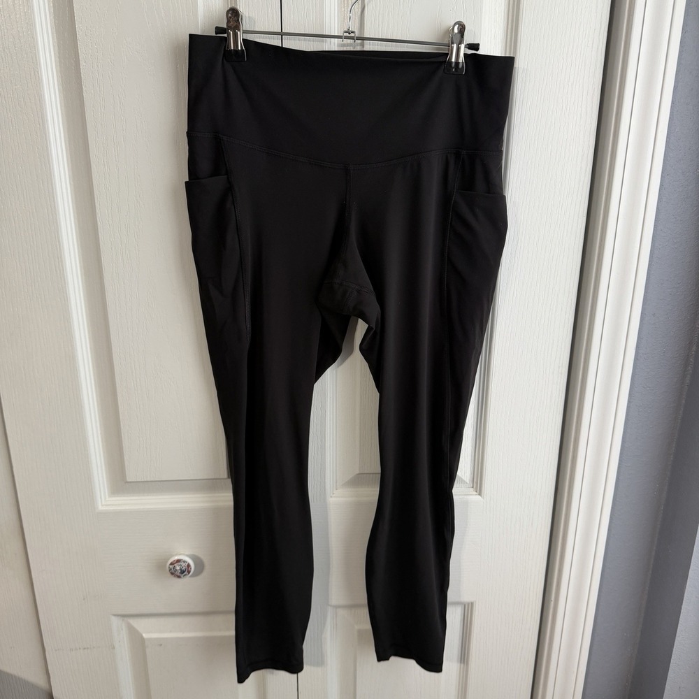 Members Mark Black Everyday High Rise Ankle Leggings Women's Size Large Gym Hike